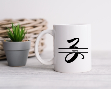 Tasse mit Monogramm Buchstabe Z